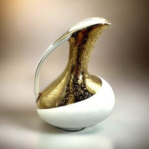 Vintage ALKA Bavaria Gold Frieze Porcelain 1950s Bud Vase/Pitcher